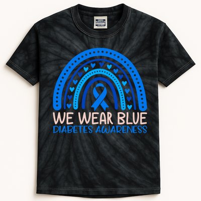 We Wear Blue Diabetes Awareness Motif Kids Tie-Dye T-Shirt