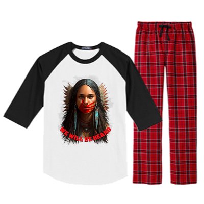 We Will Be Heard Missing And Murdered Indigenous Women MMIW Raglan Sleeve Pajama Set