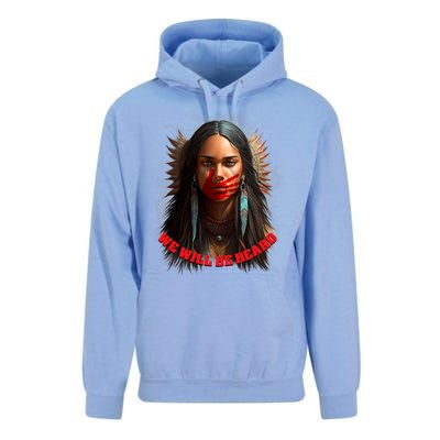 We Will Be Heard Missing And Murdered Indigenous Women MMIW Unisex Surf Hoodie