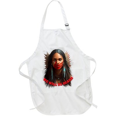 We Will Be Heard Missing And Murdered Indigenous Women MMIW Full-Length Apron With Pockets
