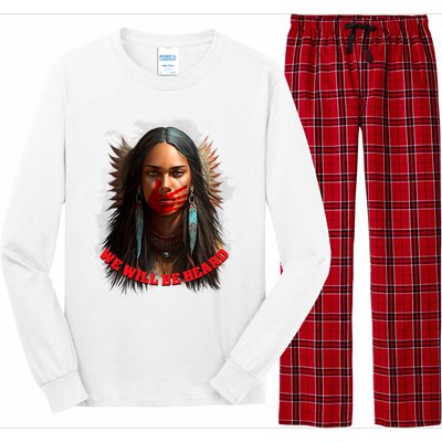 We Will Be Heard Missing And Murdered Indigenous Women MMIW Long Sleeve Pajama Set