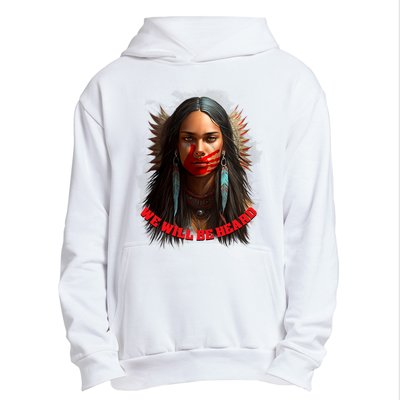 We Will Be Heard Missing And Murdered Indigenous Women MMIW Urban Pullover Hoodie