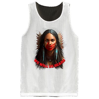 We Will Be Heard Missing And Murdered Indigenous Women MMIW Mesh Reversible Basketball Jersey Tank