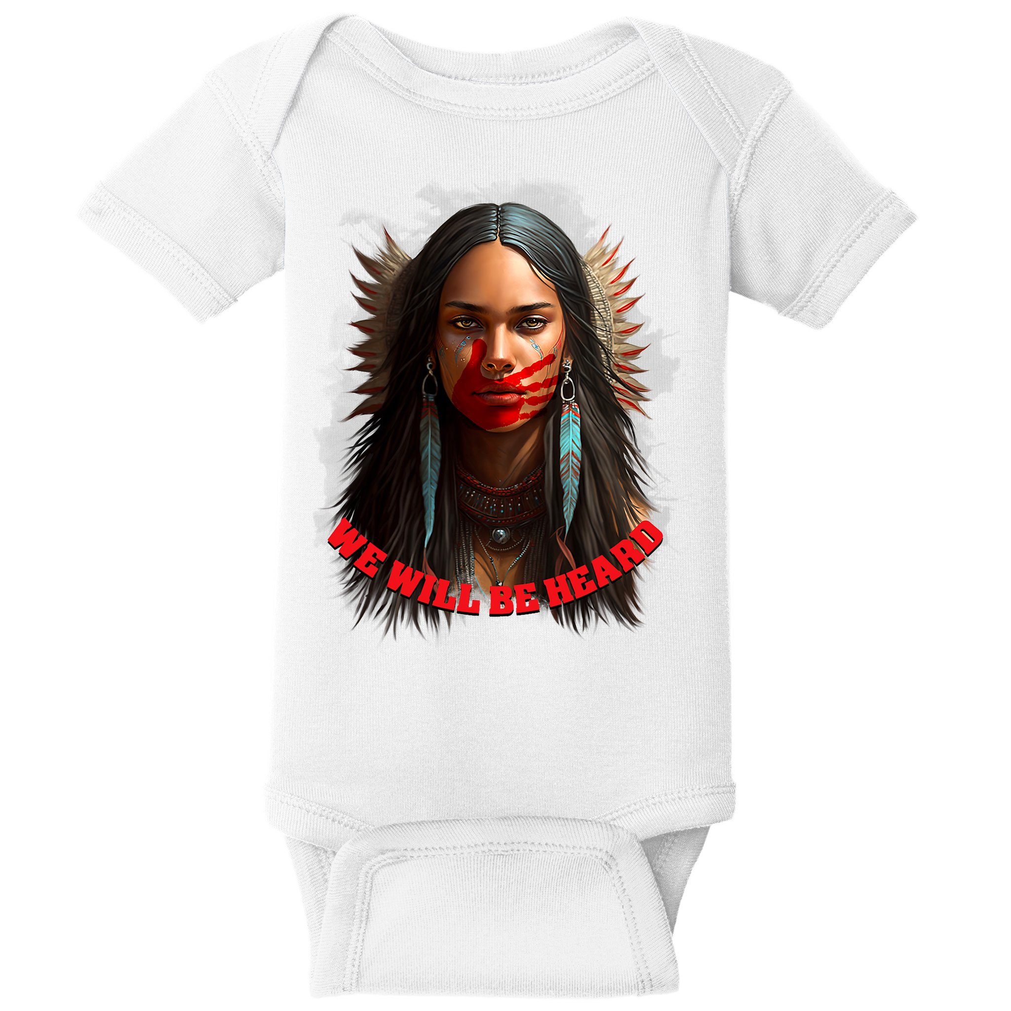 We Will Be Heard Missing And Murdered Indigenous Women MMIW Baby Bodysuit