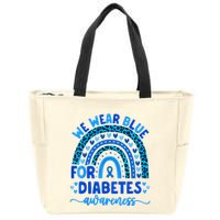 We Wear Blue For Diabetes Awareness Diabetic Zip Tote Bag