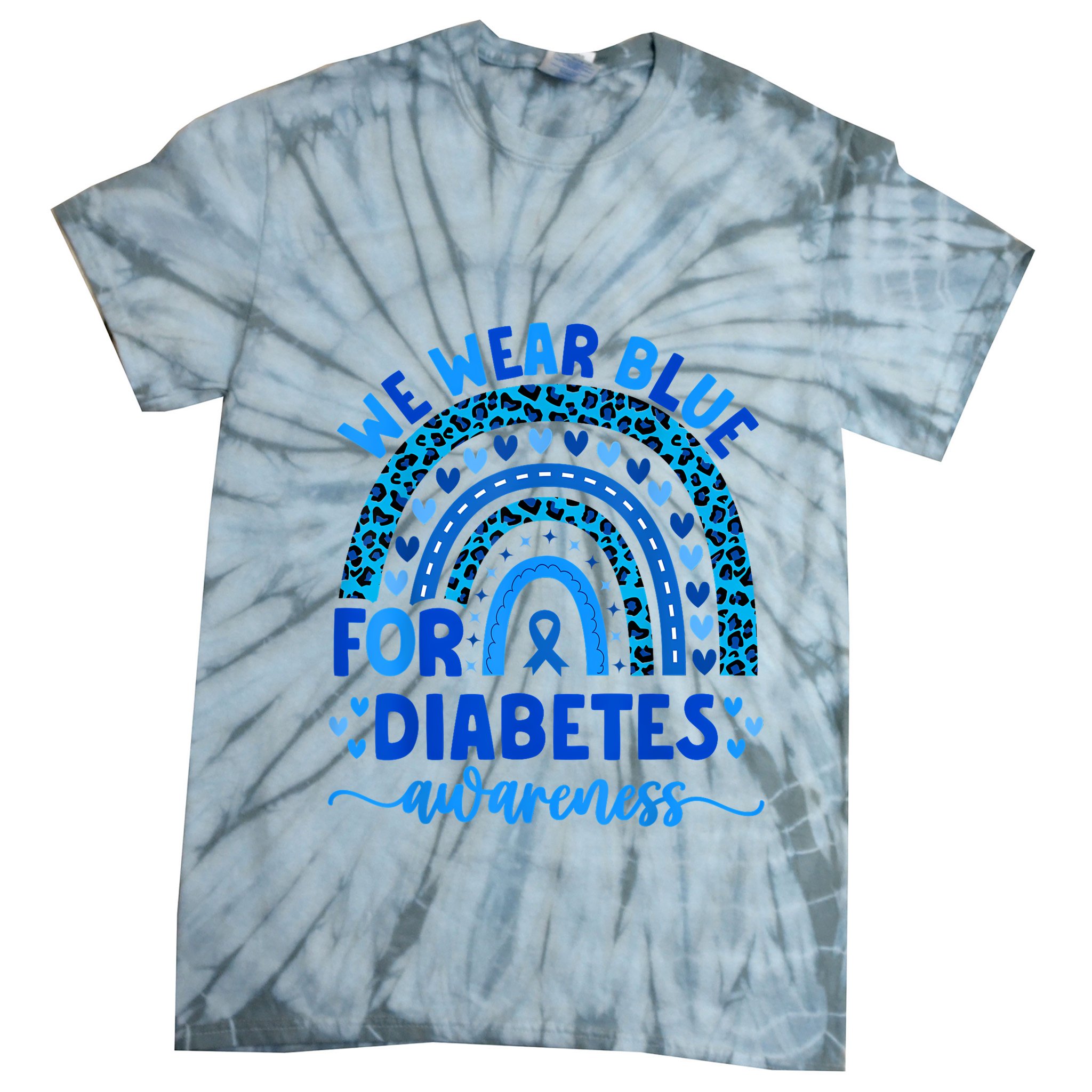 We Wear Blue For Diabetes Awareness Diabetic Tie-Dye T-Shirt