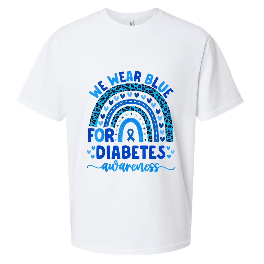 We Wear Blue For Diabetes Awareness Diabetic Sueded Cloud Jersey T-Shirt