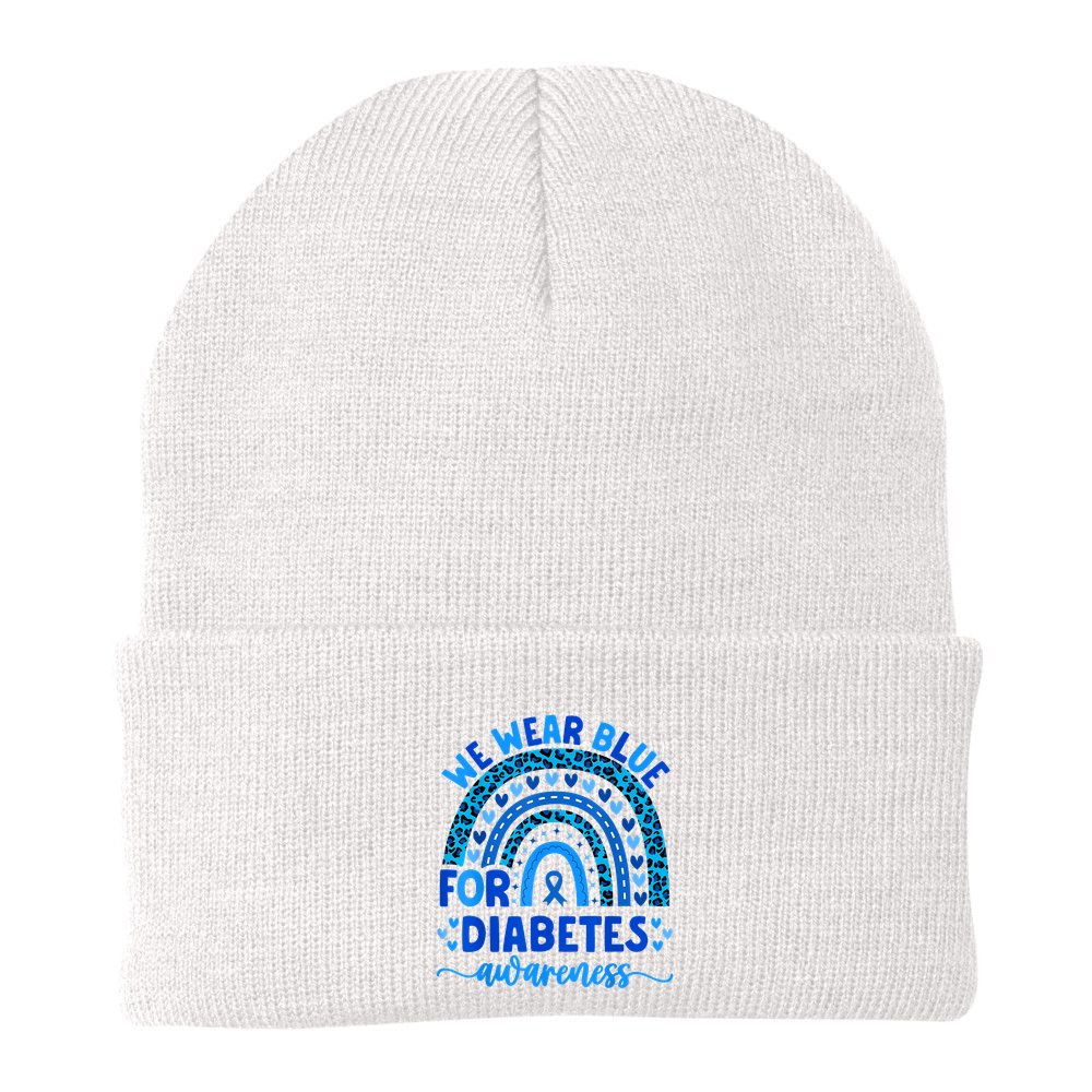 We Wear Blue For Diabetes Awareness Diabetic Beanie