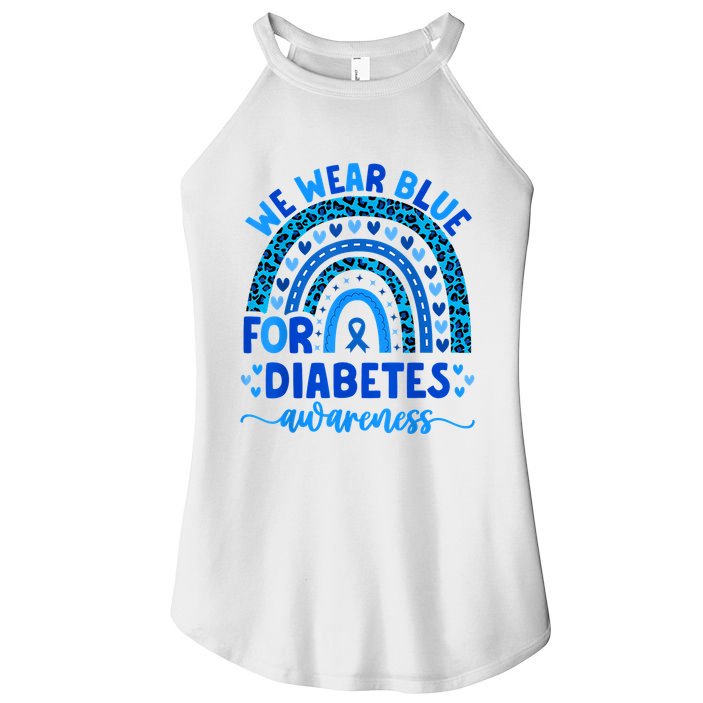 We Wear Blue For Diabetes Awareness Diabetic Women's Perfect Tri Rocker Tank