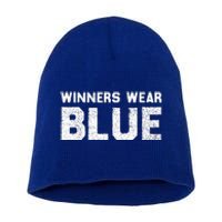 Winners Wear Blue Spirit Wear Team Game Color War Short Acrylic Beanie