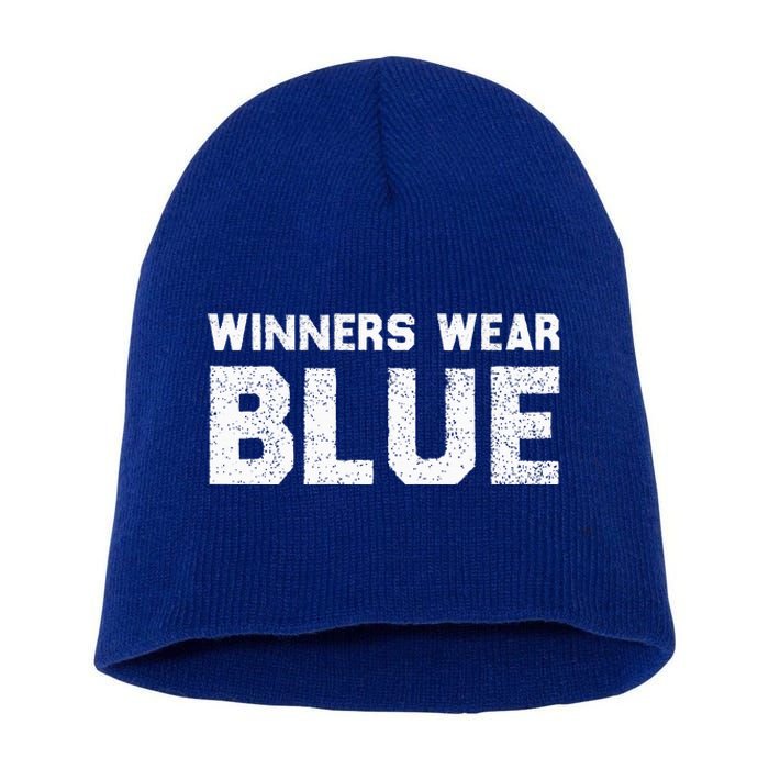 Winners Wear Blue Spirit Wear Team Game Color War Short Acrylic Beanie