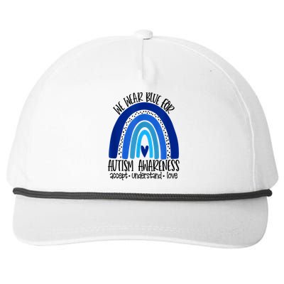 We Wear Blue For Autism Awareness, Accept Understand Love Snapback Five-Panel Rope Hat