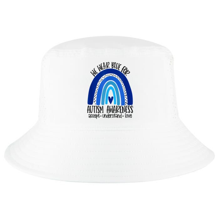 We Wear Blue For Autism Awareness, Accept Understand Love Cool Comfort Performance Bucket Hat