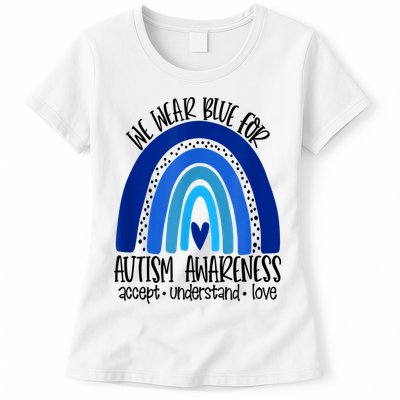 We Wear Blue For Autism Awareness, Accept Understand Love Womens T-Shirt
