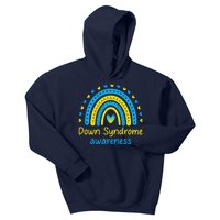 We Wear Blue And Yellow Down Syndrome Awareness Kids Hoodie