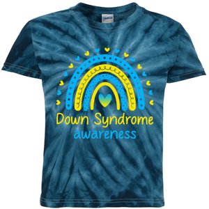 We Wear Blue And Yellow Down Syndrome Awareness Kids Tie-Dye T-Shirt