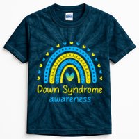 We Wear Blue And Yellow Down Syndrome Awareness Kids Tie-Dye T-Shirt