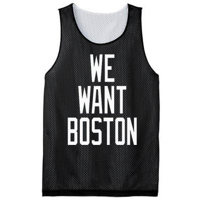 We Want Boston Saying Design Mesh Reversible Basketball Jersey Tank