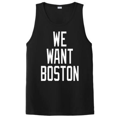 We Want Boston Saying Design PosiCharge Competitor Tank