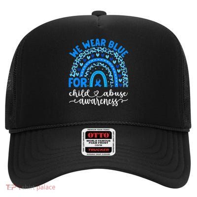 We Wear Blue Child Abuse Prevention child abuse awareness High Crown Mesh Back Trucker Hat