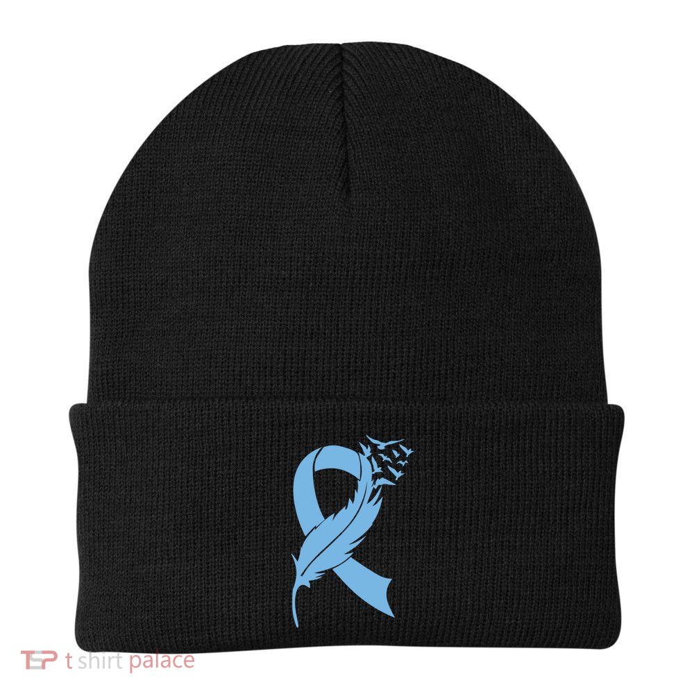 We Wear Blue Colon Cancer Awareness Month Ribbon Sunflower Meaningful Gift Beanie