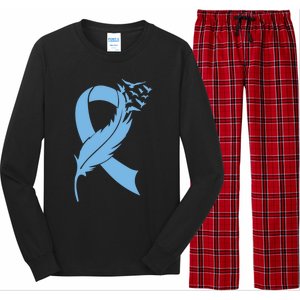 We Wear Blue Colon Cancer Awareness Month Ribbon Sunflower Meaningful Gift Long Sleeve Pajama Set