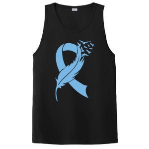 We Wear Blue Colon Cancer Awareness Month Ribbon Sunflower Meaningful Gift PosiCharge Competitor Tank