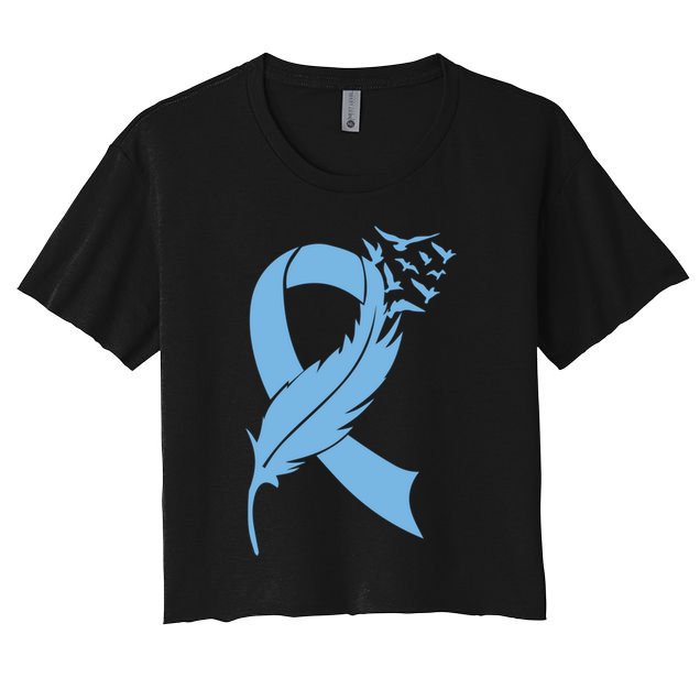 We Wear Blue Colon Cancer Awareness Month Ribbon Sunflower Meaningful Gift Crop Top