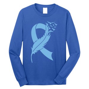 We Wear Blue Colon Cancer Awareness Month Ribbon Sunflower Meaningful Gift Long Sleeve Shirt