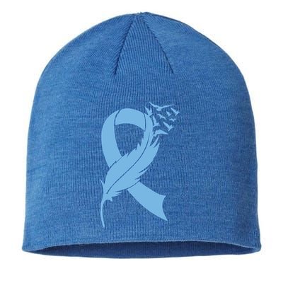 We Wear Blue Colon Cancer Awareness Month Ribbon Sunflower Meaningful Gift Sustainable Beanie