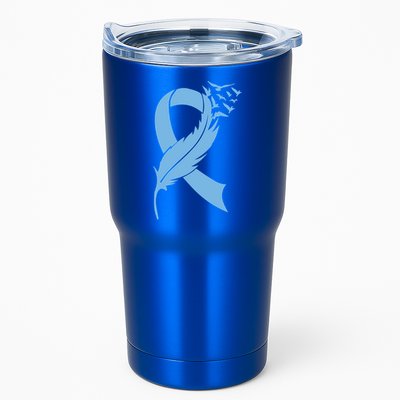 We Wear Blue Colon Cancer Awareness Month Ribbon Sunflower Meaningful Gift Tumbler