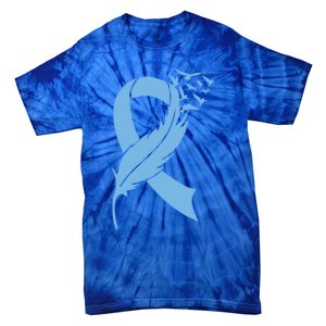 We Wear Blue Colon Cancer Awareness Month Ribbon Sunflower Meaningful Gift Tie-Dye T-Shirt