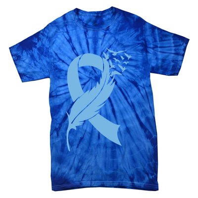 We Wear Blue Colon Cancer Awareness Month Ribbon Sunflower Meaningful Gift Tie-Dye T-Shirt