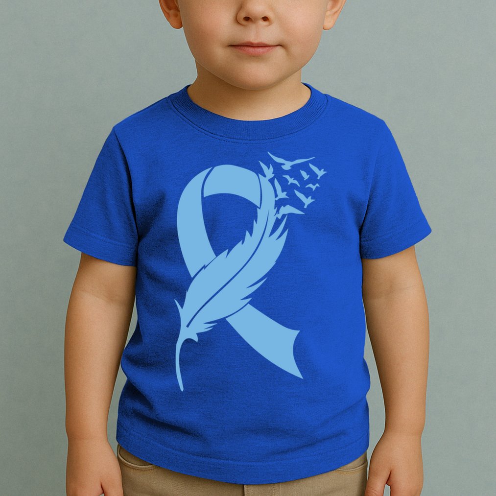 We Wear Blue Colon Cancer Awareness Month Ribbon Sunflower Meaningful Gift Toddler T-Shirt