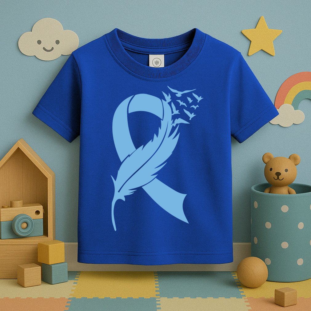 We Wear Blue Colon Cancer Awareness Month Ribbon Sunflower Meaningful Gift Toddler T-Shirt