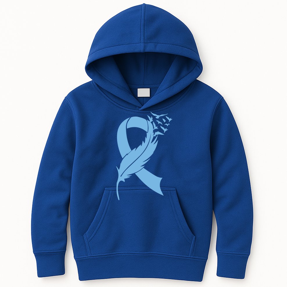 We Wear Blue Colon Cancer Awareness Month Ribbon Sunflower Meaningful Gift Kids Hoodie