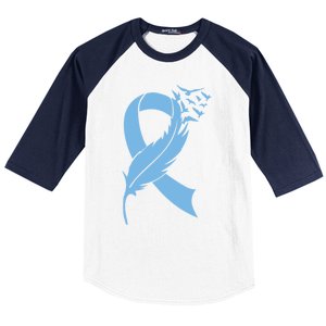 We Wear Blue Colon Cancer Awareness Month Ribbon Sunflower Meaningful Gift Baseball Sleeve Shirt