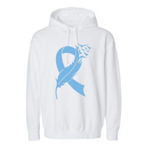 We Wear Blue Colon Cancer Awareness Month Ribbon Sunflower Meaningful Gift Garment-Dyed Fleece Hoodie