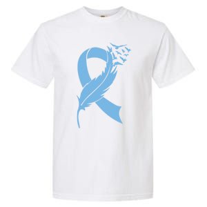 We Wear Blue Colon Cancer Awareness Month Ribbon Sunflower Meaningful Gift Garment-Dyed Heavyweight T-Shirt