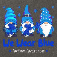 We Wear Blue Autism Awareness Gnome Cotton Canvas Backpack