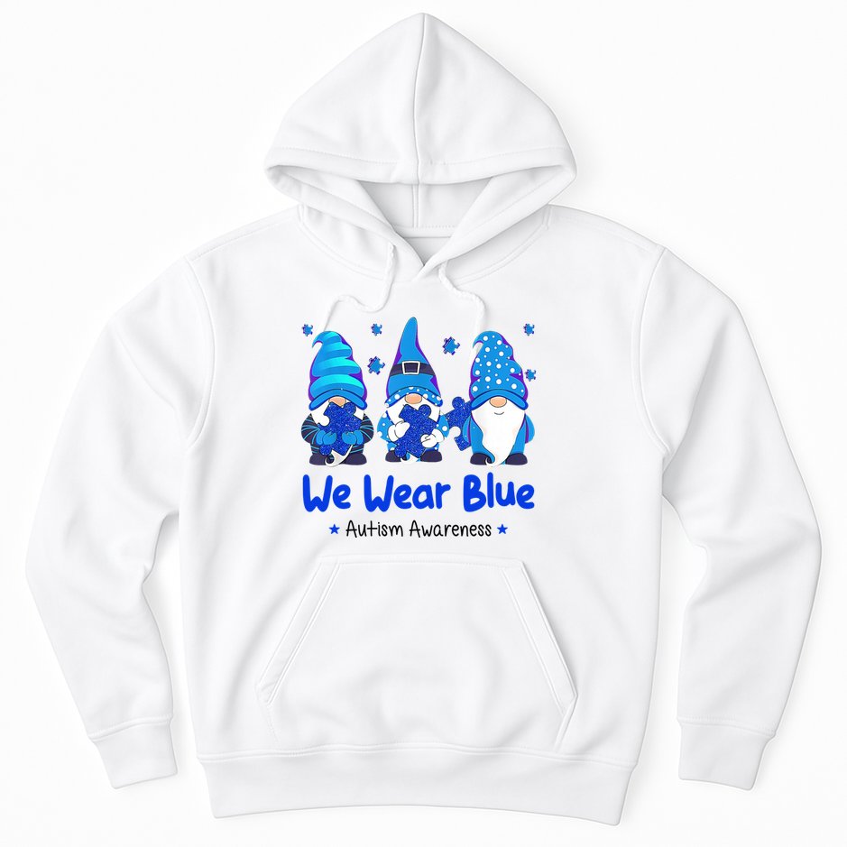 We Wear Blue Autism Awareness Gnome Hoodie