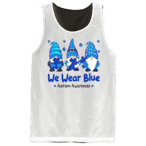 We Wear Blue Autism Awareness Gnome Mesh Reversible Basketball Jersey Tank