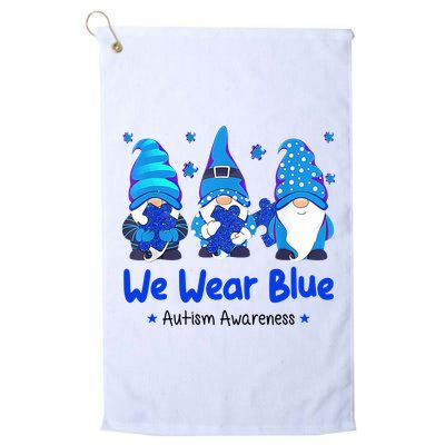 We Wear Blue Autism Awareness Gnome Golf Towel