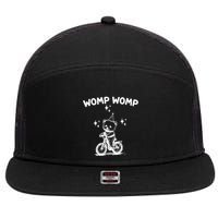 Womp Womp Bear Funny Retro 7 Panel Mesh Trucker Snapback Hat