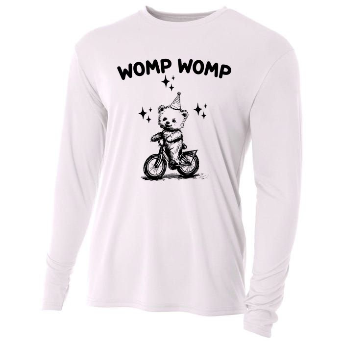 Womp Womp Bear Funny Retro Cooling Performance Long Sleeve Crew