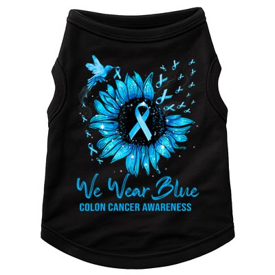 We Wear Blue Colon Cancer Awareness Ribbon Sunflower Gift Doggie Tank