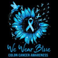 We Wear Blue Colon Cancer Awareness Ribbon Sunflower Gift Impact Tech Backpack