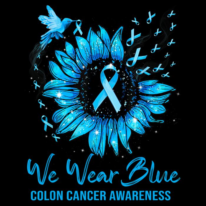 We Wear Blue Colon Cancer Awareness Ribbon Sunflower Gift Impact Tech Backpack