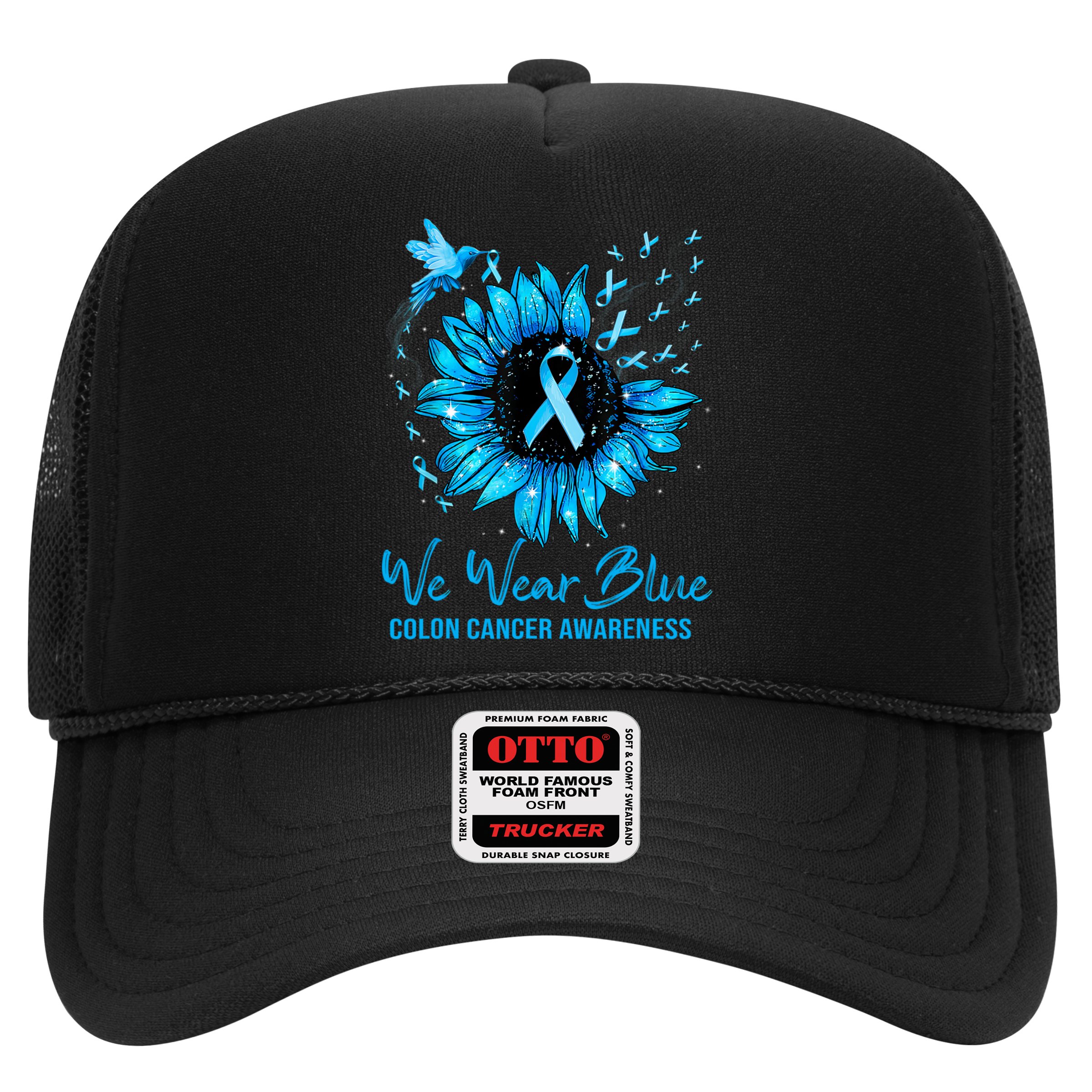 We Wear Blue Colon Cancer Awareness Ribbon Sunflower Gift Hat