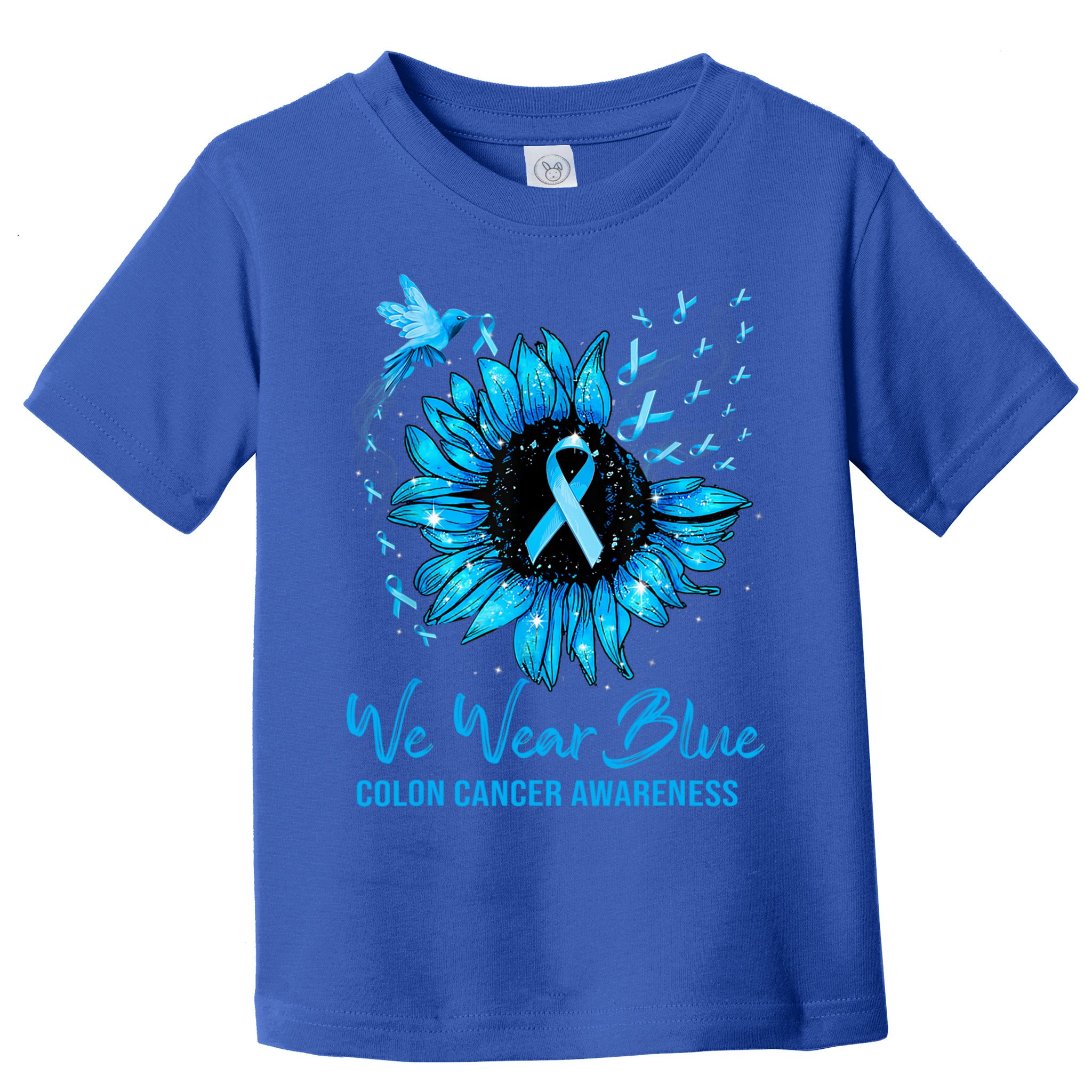 We Wear Blue Colon Cancer Awareness Ribbon Sunflower Gift Toddler T-Shirt